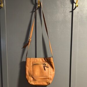 a.n.a Tan Crossbody Bag with Adjustable Strap and Textured Leather